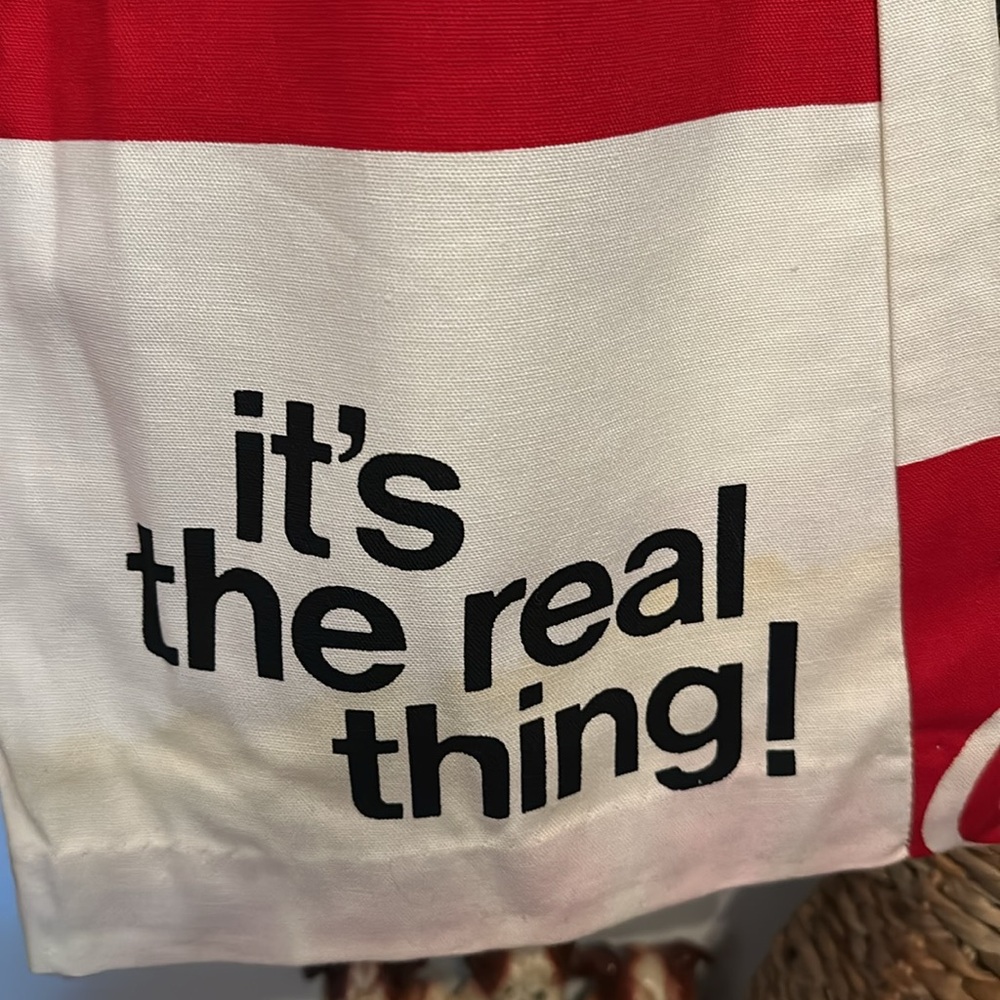 Vintage 1970’s women’s 100% cotton S Coca-Cola flare drawstring red white pants - Picture 6 of 16